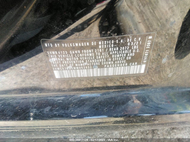 3VWC57BU0MM052932 Volkswagen Jetta S/se/r-line
