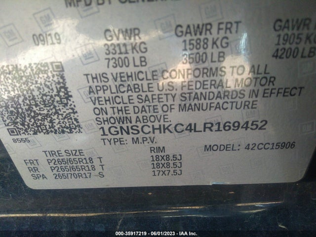 Chevrolet Suburban Lt 2020 1GNSCHKC4LR169452 Image 9