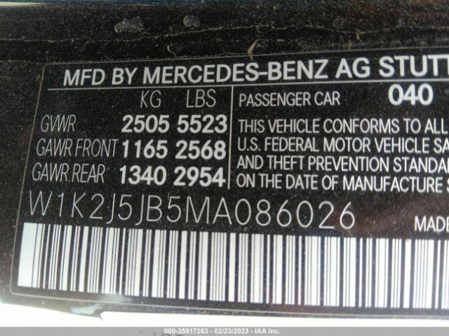 W1K2J5JB5MA086026 Mercedes-Benz Cls Cls 450