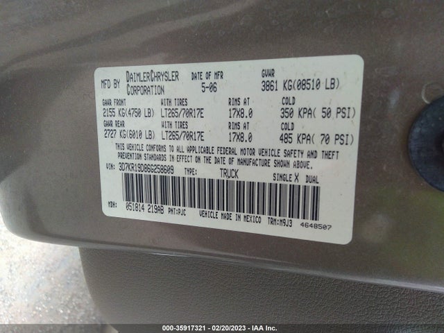 Dodge Ram 1500 Slt 2006 3D7KR19D86G258609 Image 10