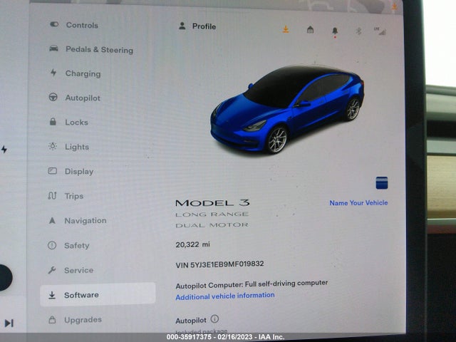 Tesla Model 3 Long Range 2021 5YJ3E1EB9MF019832 Image 8