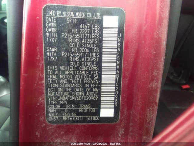 JN8AF5MV6BT020989 Nissan Juke Sl