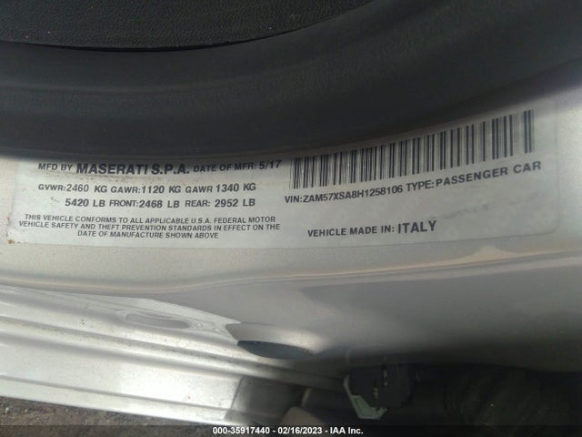 ZAM57XSA8H1258106 Maserati Ghibli