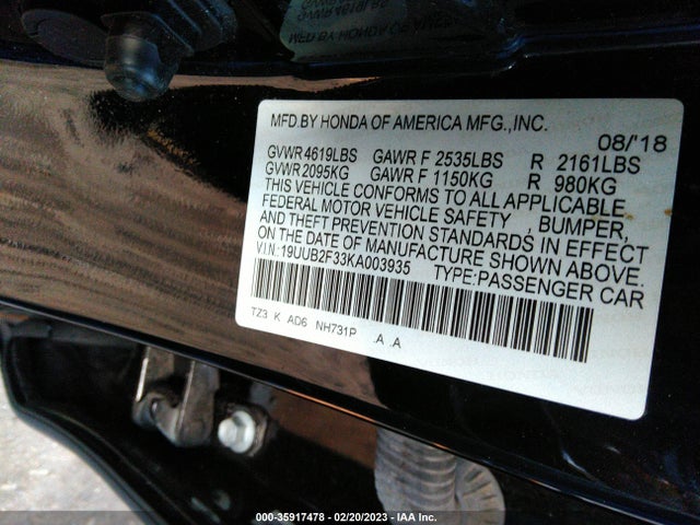 19UUB2F33KA003935 Acura TLX