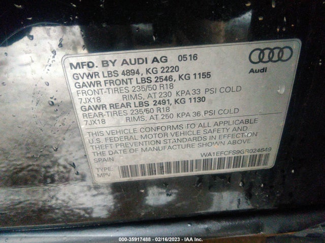 Audi Q3 Premium Plus 2016 WA1EFCFS9GR024649 Image 9