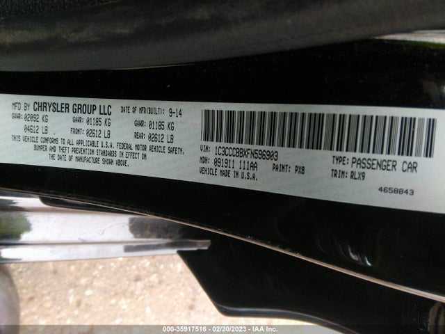1C3CCCBBXFN596903 Chrysler 200 S