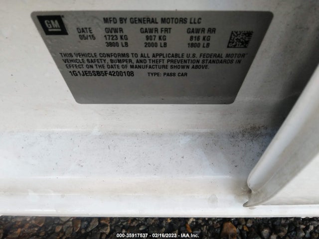 Chevrolet SONIC LTZ 2015 1G1JE5SB5F4200108 Image 9