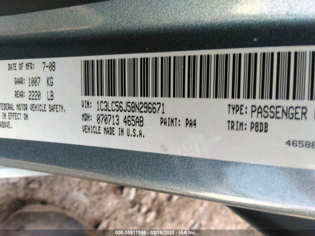1C3LC56J58N296671 Chrysler Sebring Touring