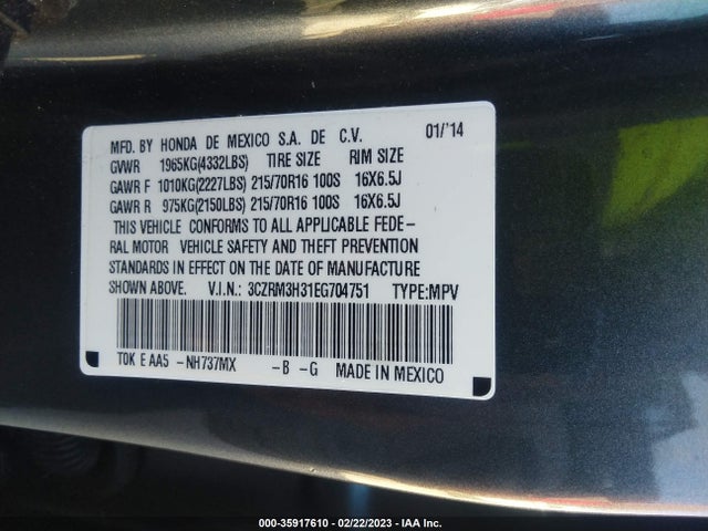 Honda CR-V LX 2014 3CZRM3H31EG704751 Image 9