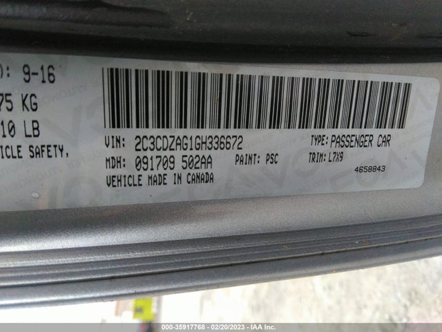 Dodge Challenger Sxt 2016 2C3CDZAG1GH336672 Image 9