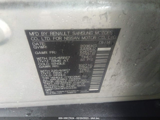 Nissan ROGUE S 2015 KNMAT2MT9FP502436 Image 9