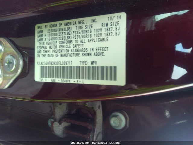 5J8TB3H30FL009717 Acura RDX