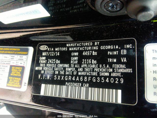 5XXGR4A68FG354029 KIA Optima Sx Turbo