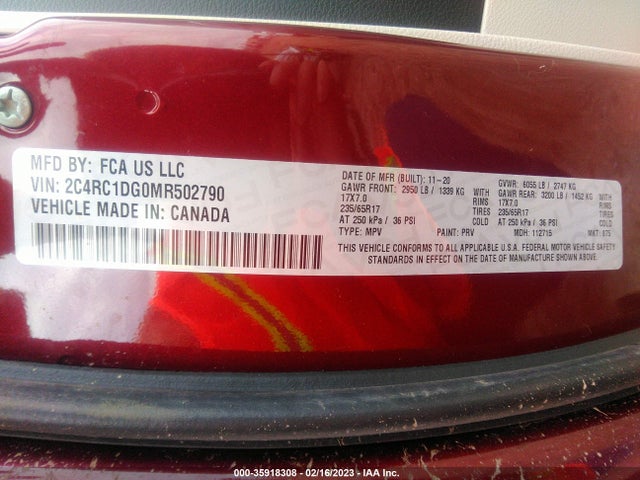 Chrysler Voyager Lxi 2021 2C4RC1DG0MR502790 Image 9
