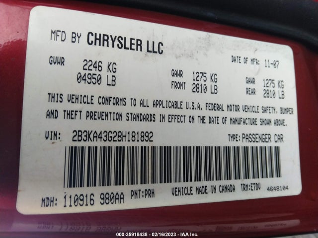 Dodge Charger 2008 2B3KA43G28H181892 Image 10