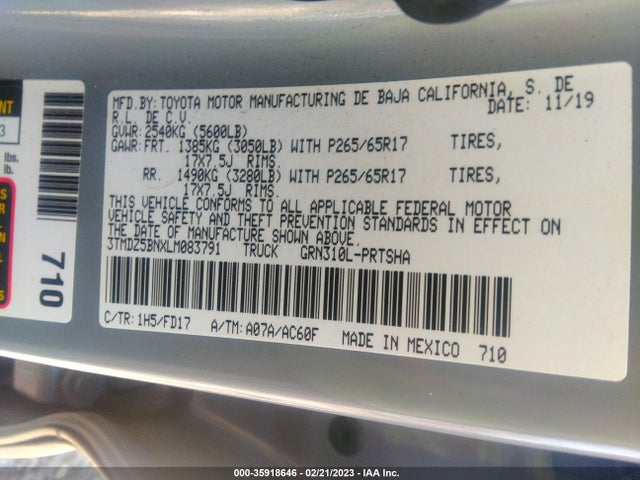 2020 Toyota Tacoma, VIN: 3TMDZ5BNXLM083791
