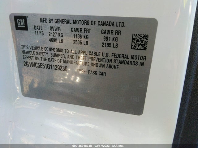 Chevrolet Impala Limited Ltz 2016 2G1WC5E31G1129230 Image 10