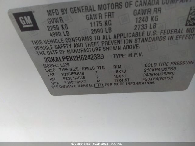 2GKALPEK0H6242339 GMC Terrain Slt