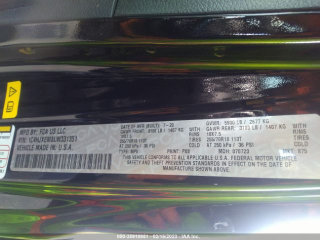 1C4HJXEM8LW331351 Jeep Wrangler Unlimited Sahara