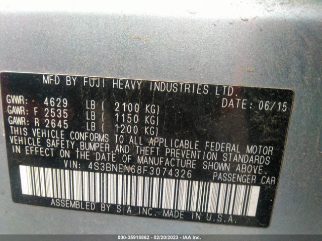 4S3BNEN68F3074326 Subaru Legacy 3.6r Limited