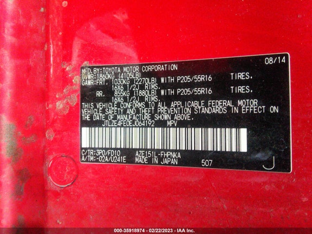 2014 Scion XB, VIN: JTLZE4FE0EJ064192