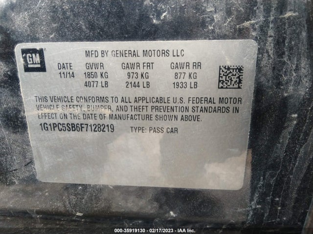Chevrolet CRUZE LT 2015 1G1PC5SB6F7128219 Image 10