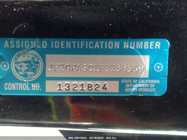 JF2GPASC1F8288369 Subaru Xv Crosstrek Limited