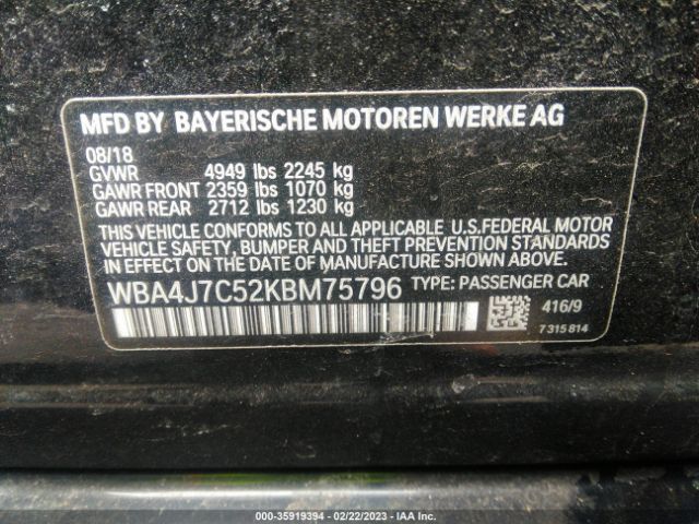 WBA4J7C52KBM75796 BMW 4 Series 440i Xdrive