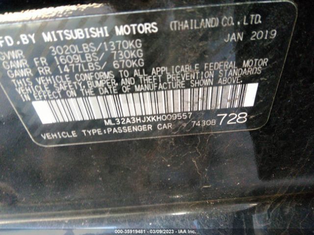 ML32A3HJXKH009557 Mitsubishi MIRAGE ES
