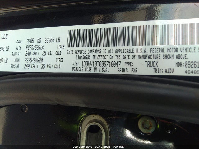 Продаж на аукціоні авто 2009 Dodge Ram 1500 Sport, vin: 1D3HV13T89S718047, номер лоту: 35919519