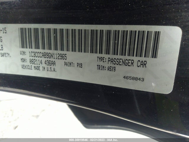 2016 Chrysler 200, VIN: 1C3CCCAB9GN112965