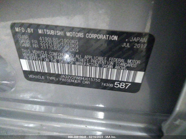 JA32V2FW0HU015750 Mitsubishi Lancer Es/se/sel
