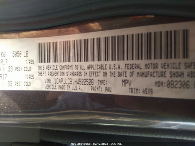 1C4PJLCB1HW522526 Jeep Cherokee Latitude