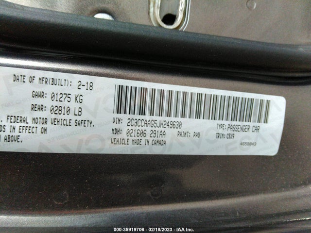 2C3CCAAG5JH249630 Chrysler 300 Touring