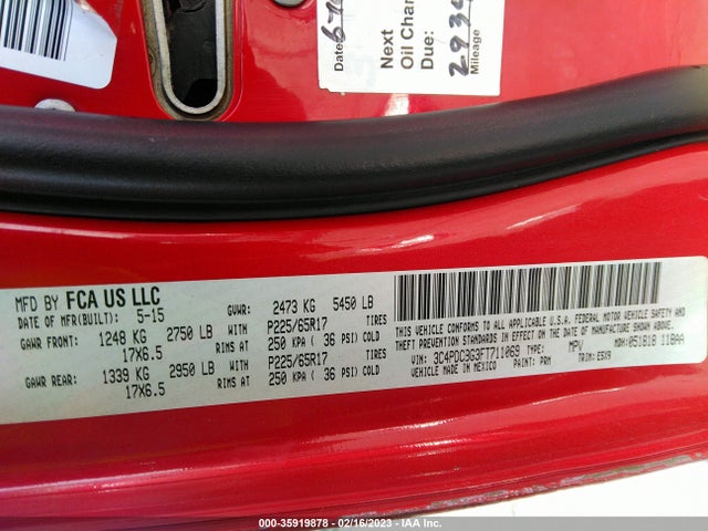 Dodge Journey Sxt 2015 3C4PDCBG3FT711069 Image 9