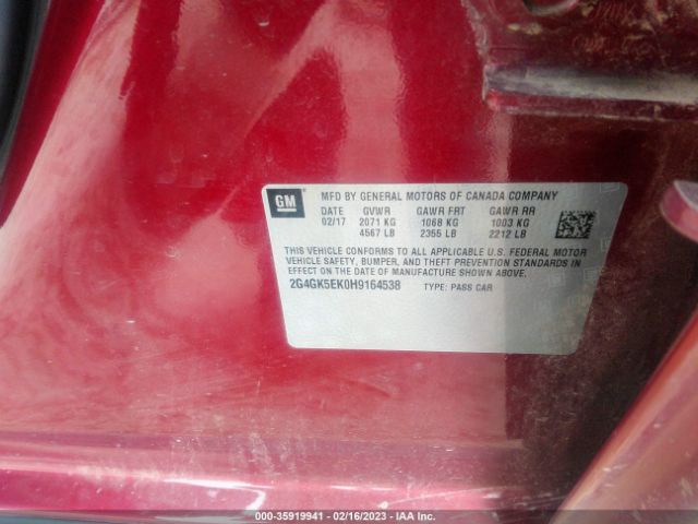 2G4GK5EK0H9164538 Buick Regal
