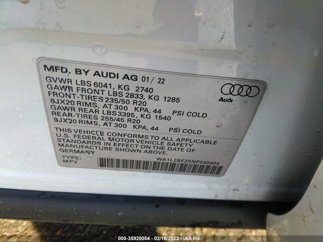 WA1L2BFZ5NP030404 Audi Q4 E-tron Premium Plus