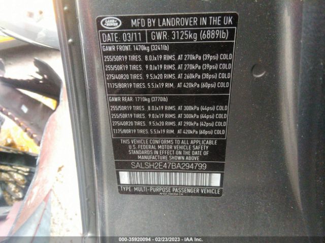 SALSH2E47BA294799 Land Rover Range Rover Sport Sc