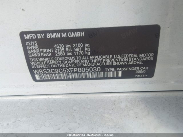 WBS3C9C5XFP805030 BMW M3
