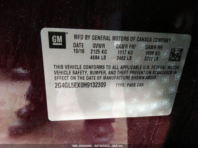 2G4GL5EX0H9132309 Buick Regal Sport Touring