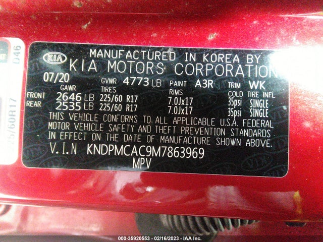 2021 Kia Sportage, VIN: KNDPMCAC9M7863969