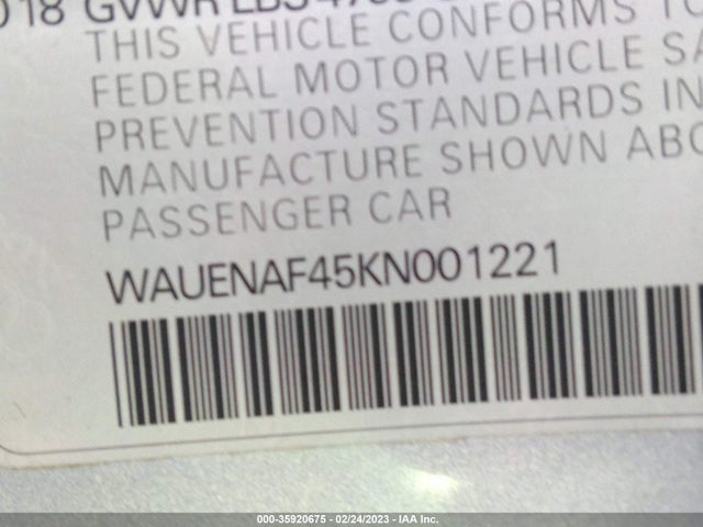 WAUENAF45KN001221 Audi A4 Premium Plus