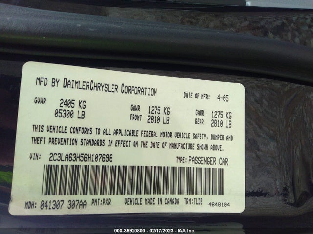 Chrysler 300 C 2006 2C3LA63H56H107696 Image 10
