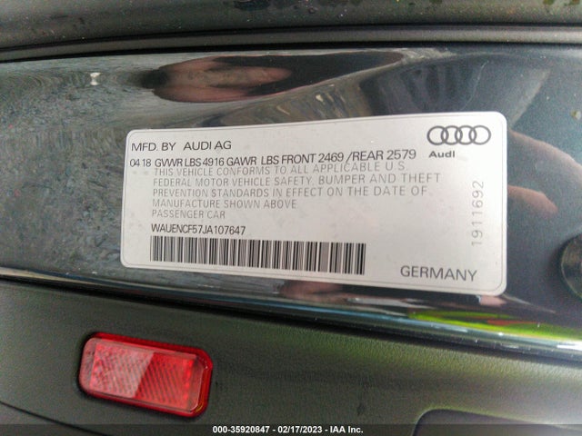 Audi A5 Sportback Premium Plus 2018 WAUENCF57JA107647 Image 9