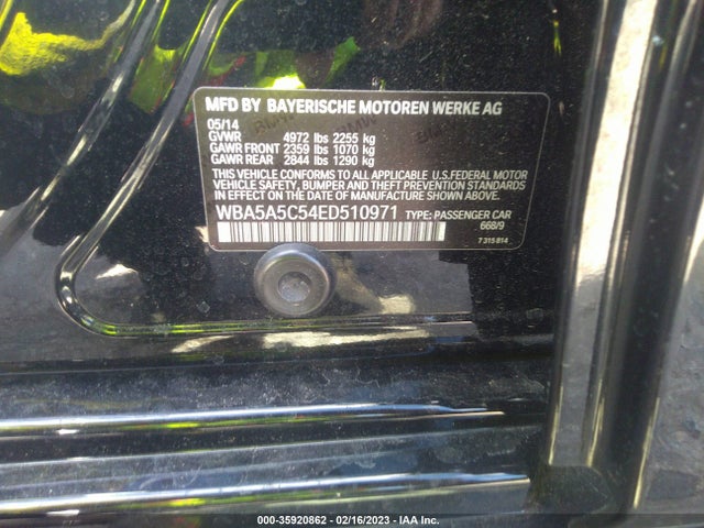 BMW 5 Series 528i 2014 WBA5A5C54ED510971 Image 9