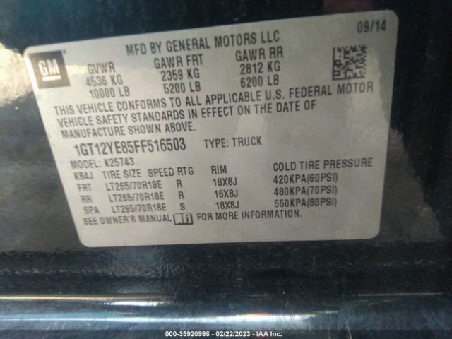 1GT12YE85FF516503 GMC Sierra 2500hd Sle