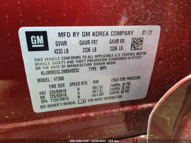 KL4MMDSL3NB049252 Buick Encore Gx Select