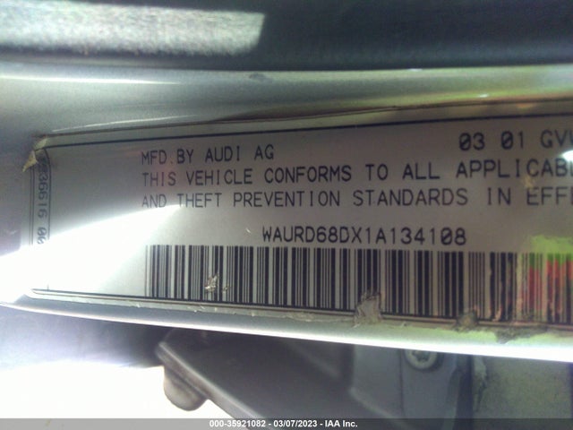 WAURD68DX1A134108 Audi S4