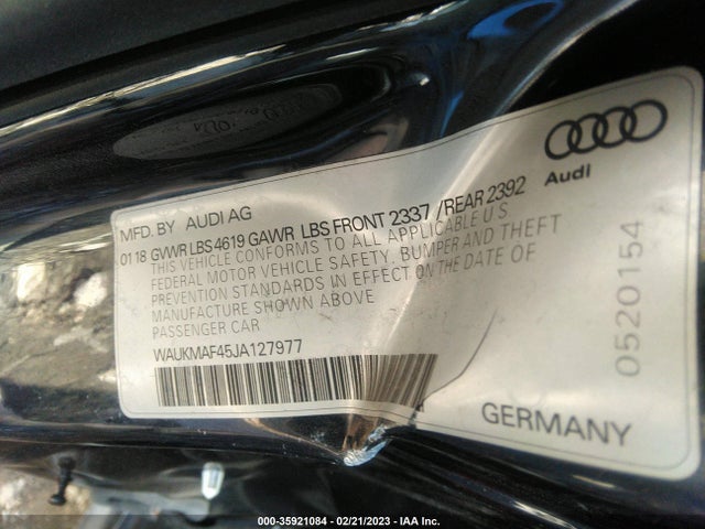 WAUKMAF45JA127977 Audi A4 Premium/tech Premium