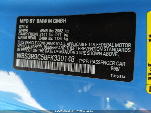 BMW M4 2015 WBS3R9C58FK330148 Image 9